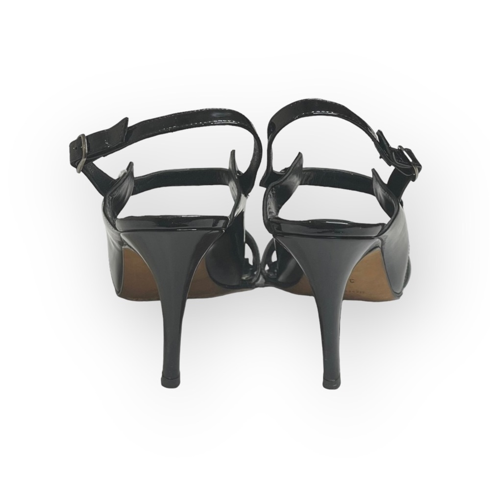Manolo Blahnik ♔ Slingback Stilettos Sandal Heels ♔ Black Patent Leather ♔ 38.5 - Picture 5 of 16